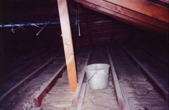 bucket in attic space